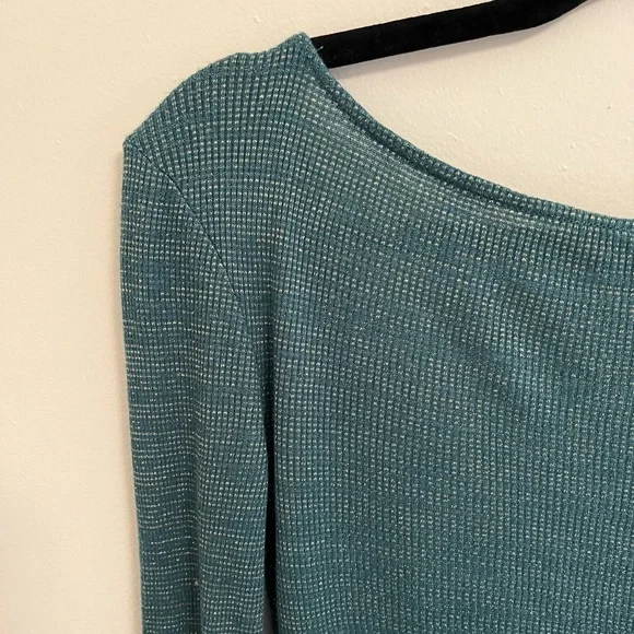 Free People Intimately Free Say When Green and Metallic Long Sleeve Top, S - Picture 9 of 13